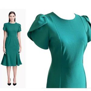 Calvin Klein Green Tulip Sleeve Midi Dress